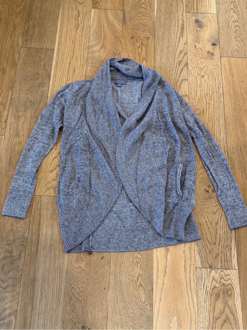 Barefoot Dreams Heather Gray Open Front Shawl Collar Cardigan